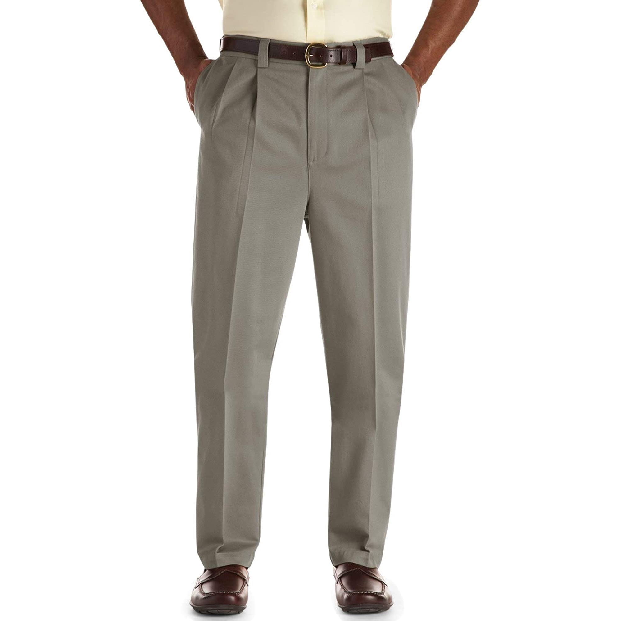 Olive Oak Hill by DXL Big and Tall Pleated Premium Stretch Twill Pants 54R 30